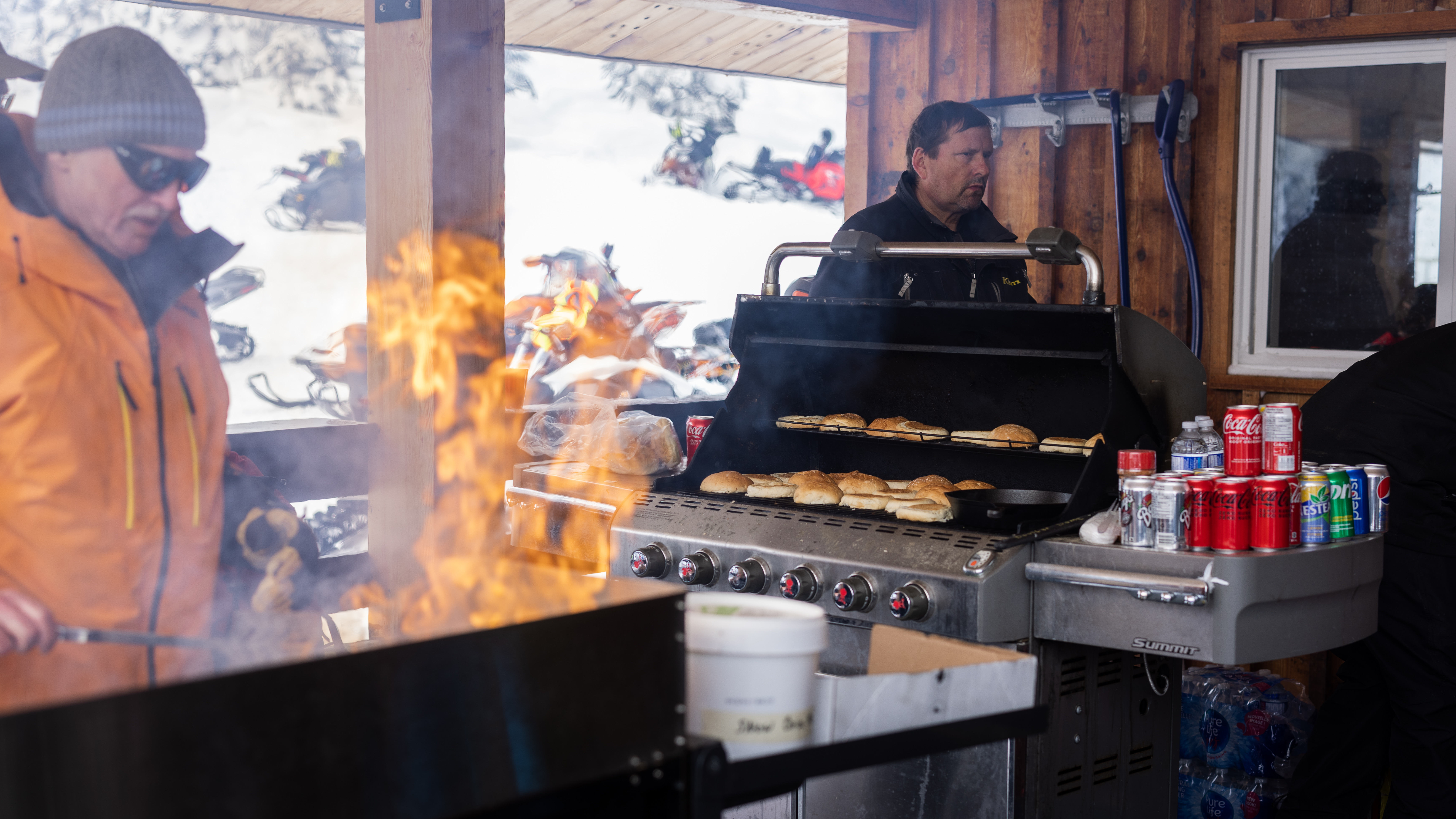 Revelstoke Snowmobile Club cooking burgers